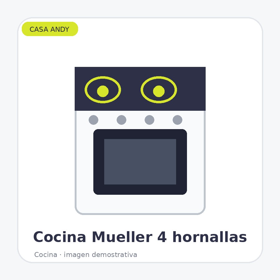 Cocina a Gas Mueller 4 Hornallas 48L Negra