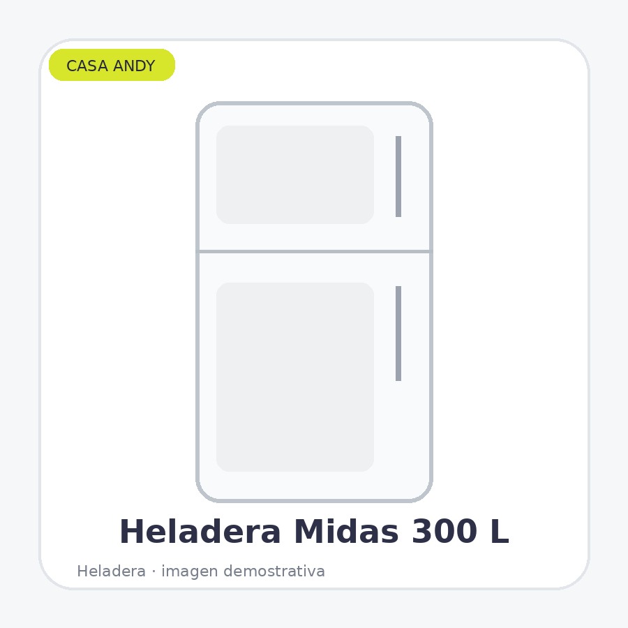 Heladera Midas 300L 2 Puertas Frío Seco Inox